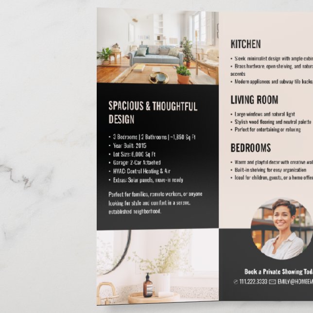 Modern Simple Custom House For Sale by Owner  Brochure (Inside Left)