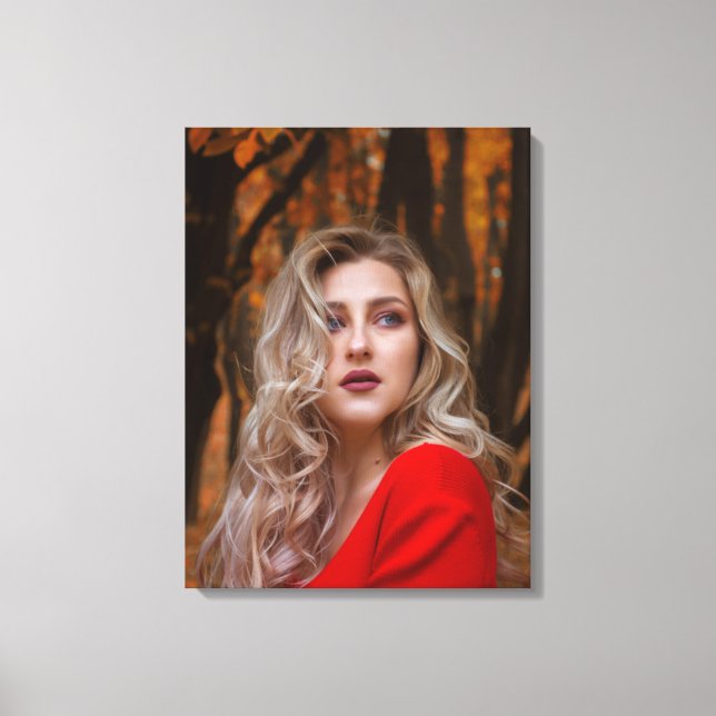 Modern Simple Custom One Photo Canvas Print (Front)