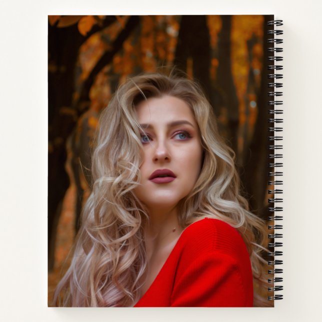 Modern Simple Custom One Photo Notebook (Back)