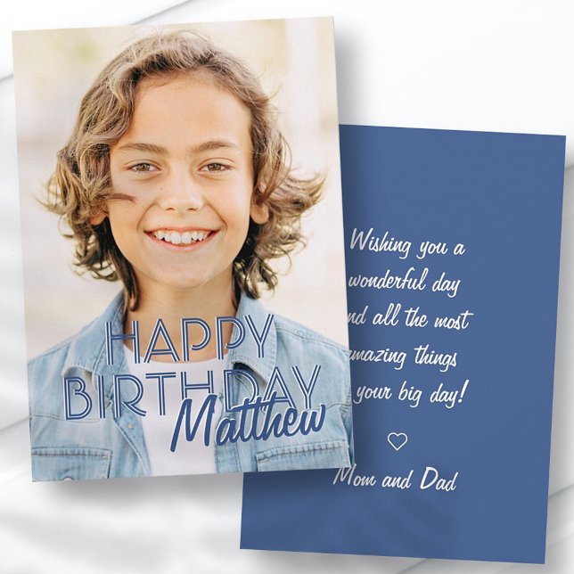 Modern Simple Custom Photo Birthday Greeting (Creator Uploaded)