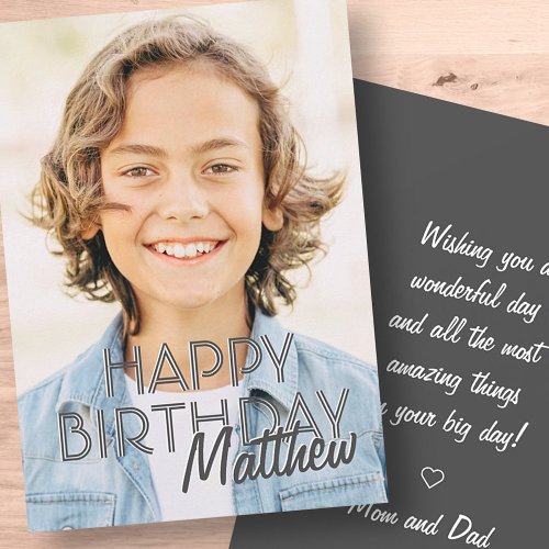 Modern Simple Custom Photo Birthday Greeting