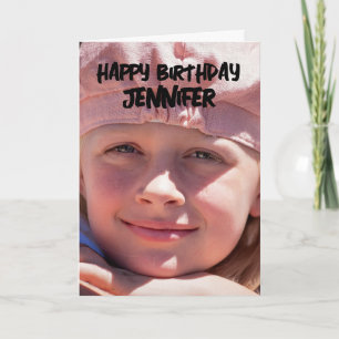 MODERN SIMPLE CUSTOM PHOTO BIRTHDAY GREETING CARD