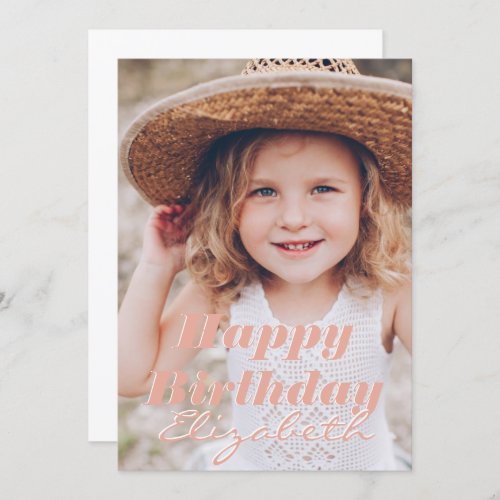 Modern Simple Custom Photo Birthday Greeting Card