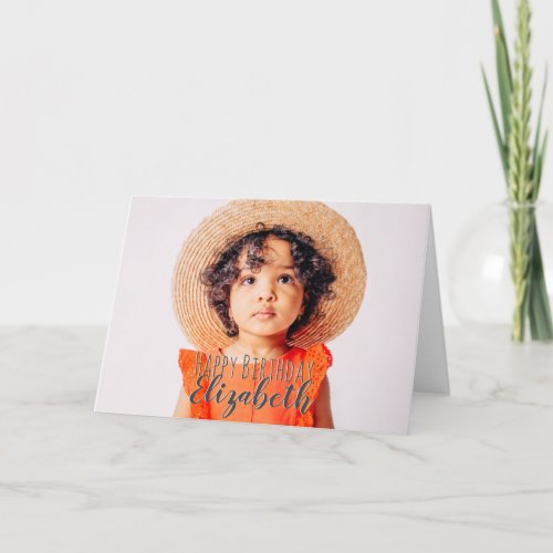 Modern Simple Custom Photo Birthday Greeting