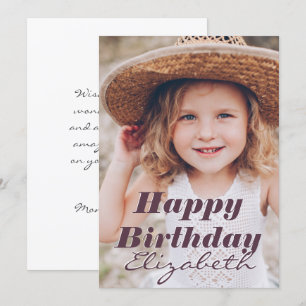 Modern Simple Custom Photo Birthday Greeting Card