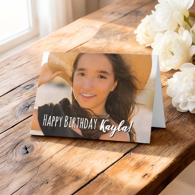 Modern Simple Custom Photo Birthday Greeting Card (Creator Uploaded)