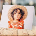 Modern Simple Custom Photo Birthday Greeting Card<br><div class="desc">Design is modern and simple. Add a custom photo of the birthday celebrant and add his/her name,  add a custom message. The color of the typography works best on a photo which has color at the typography part so that it will pop out.</div>