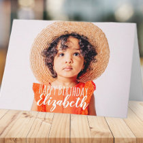 Modern Simple Custom Photo Birthday Greeting Card