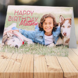 Modern Simple Custom Photo Birthday Greeting Card<br><div class="desc">Design is modern and simple. Add a custom photo of the birthday celebrant and add his/her name,  add a custom message</div>