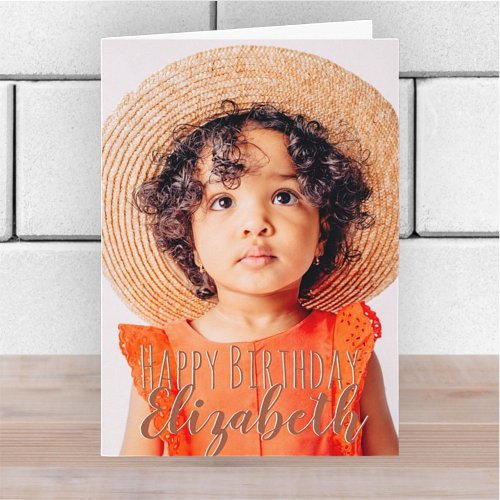 Modern Simple Custom Photo Birthday Greeting