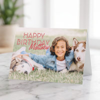 Modern Simple Custom Photo Birthday Greeting