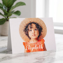 Modern Simple Custom Photo Birthday Greeting Card