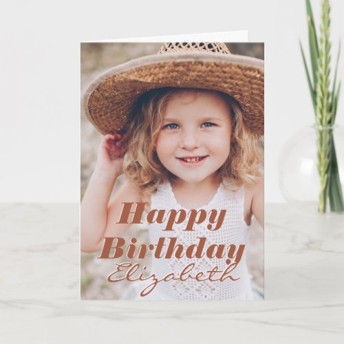 Modern Simple Custom Photo Birthday Greeting Card