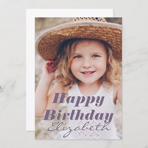 Modern Simple Custom Photo Birthday Greeting Card