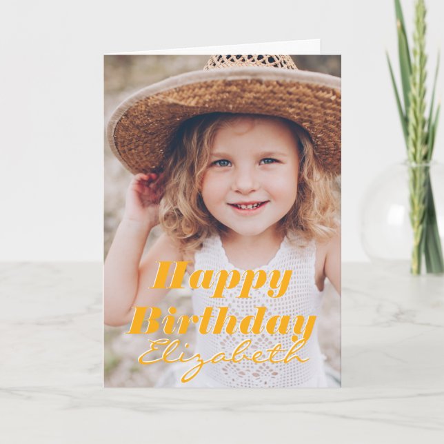 Modern Simple Custom Photo Birthday Greeting Card (Front)