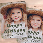 Modern Simple Custom Photo Birthday Greeting Magnet<br><div class="desc">Design is modern and simple. Add a custom photo of the birthday celebrant and add his/her name,  add a custom message</div>