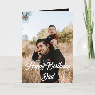 Modern Simple Custom Photo Happy Birthday Dad Card