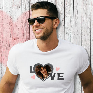 Modern Simple Custom Photo Love Heart T-Shirt