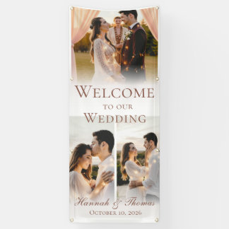 Modern Simple Custom Photo Wedding Banner