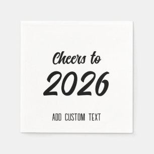Modern Simple Custom Script 2026 New Years Party Napkins