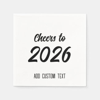 Modern Simple Custom Script 2026 New Years Party Napkins