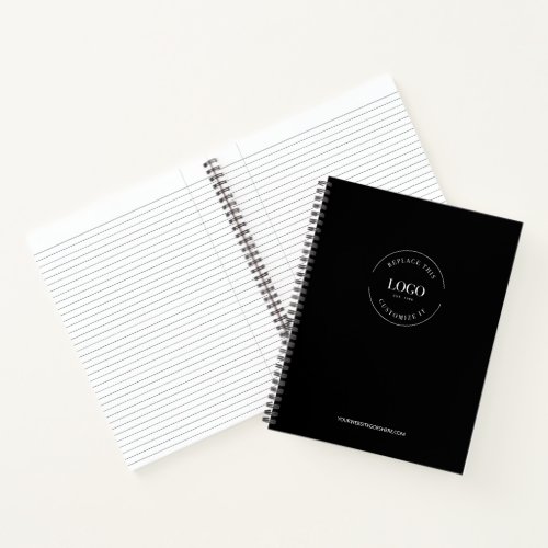 Modern Simple Custom white Logo website Branded Notebook