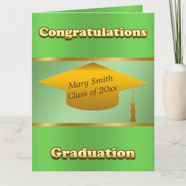 Modern Simple Customize Gold Green Card (Front)