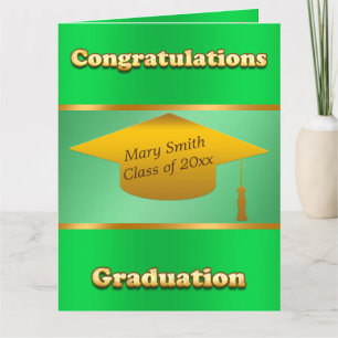 Modern Simple Customize Gold Green Card