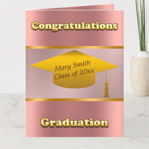 Modern Simple Customize Gold Pink Card