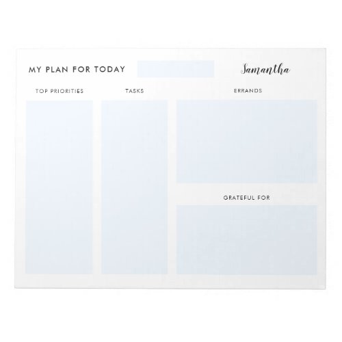 Modern Simple Customized Name Daily Planner Notepad