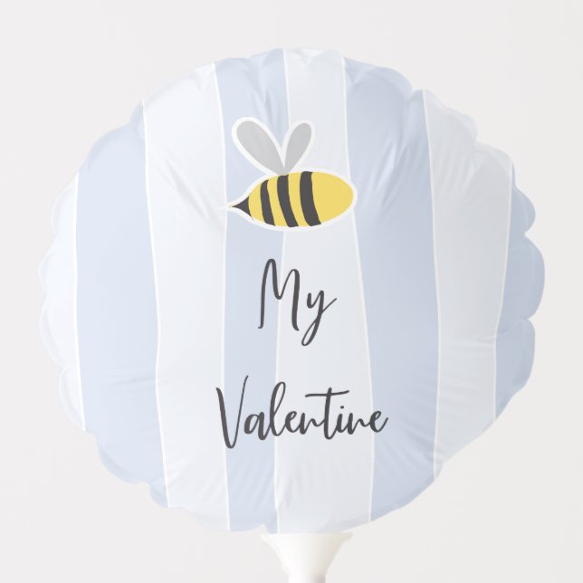 Modern Simple Cute Bee My Valentine Confession Balloon (Front)
