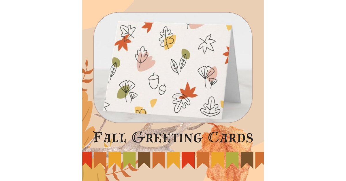 Modern Simple Cute Fall Autumn Pattern Blank Thank You Card | Zazzle