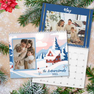 Modern simple cute family pictures 2025 calendar