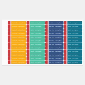 Modern Simple Cute Fun Playful Pencils Names Kids' Labels | Zazzle