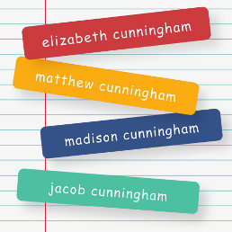 Modern Simple Cute Fun Playful Typography Names Kids&#39; Labels