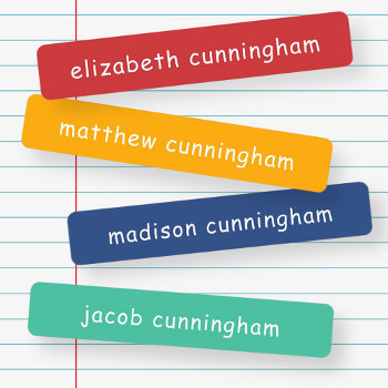 Modern Simple Cute Fun Playful Typography Names Kids' Labels by SelectPartySupplies at Zazzle