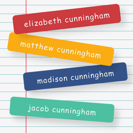 Modern Simple Cute Fun Playful Typography Names Kids' Labels