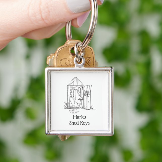 Modern Simple Cute Minimalist Shed Keys Keychain (Creator Uploaded)