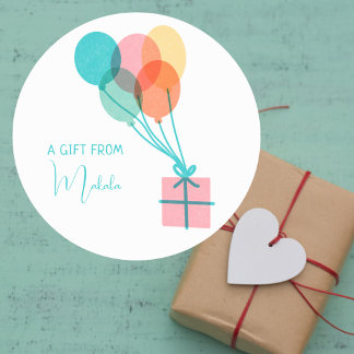 Modern Simple Cute Personalized Gift From Classic Round Sticker