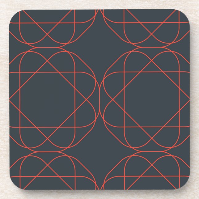 Modern, simple, cute, playful geometric pattern beverage coaster (Front)