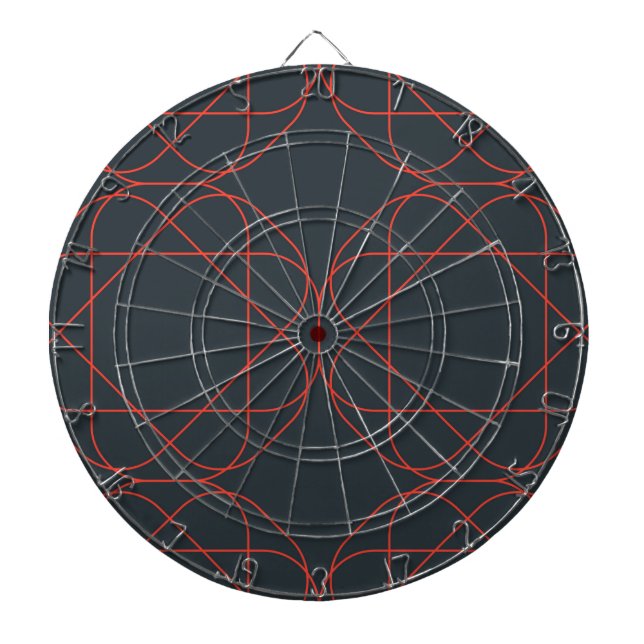 Modern, simple, cute, playful geometric pattern dart board (Front)
