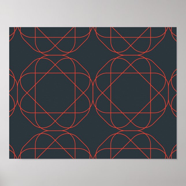 Modern, simple, cute, playful geometric pattern poster (Front)