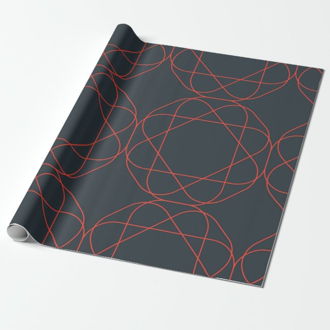 Modern, simple, cute, playful geometric pattern wrapping paper (Unrolled)