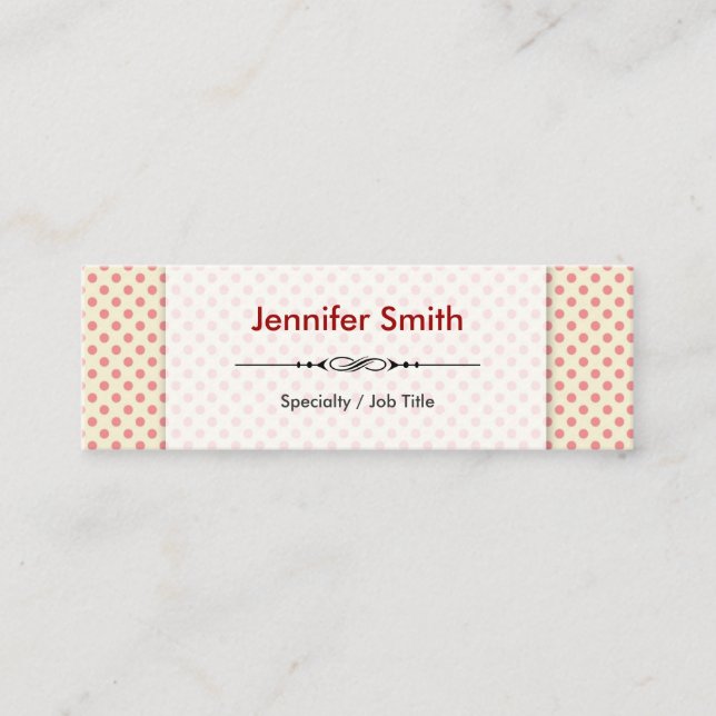 Modern Simple Cute Polka Dots Mini Business Card (Front)