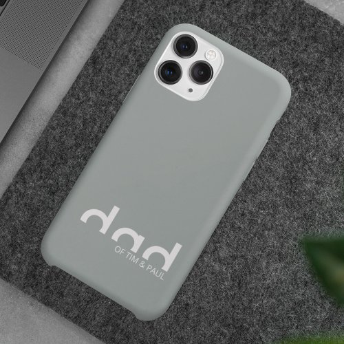 Modern Simple Dad Design with Kids Children Names iPhone 13 Case