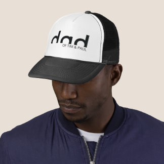 Modern Simple Dad Shirt with Kids Children Names Trucker Hat