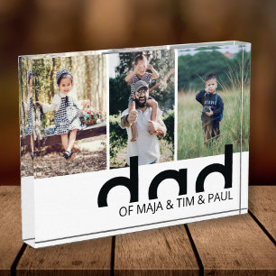 Modern Simple Dad with Kids Father Collage Photo Block