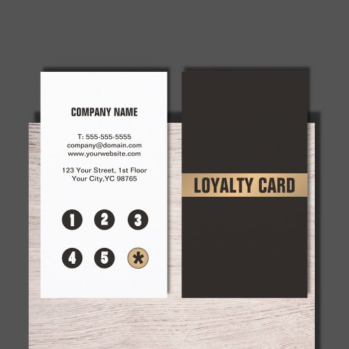 Modern Simple Dark Faux Gold Loyalty Card