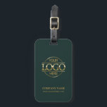 Modern Simple Dark Green  Business Logo Employee Luggage Tag<br><div class="desc">This modern, custom luggage tag is perfect for business travel and personal use. Featuring a minimalist Dark Green and gold design, it can be personalized with your company logo and text. Ideal for small businesses, corporate branding, and promotional giveaways, it's a stylish way to keep your luggage secure and branded....</div>