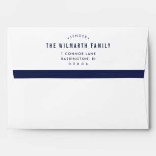 MODERN simple dark navy blue Geometric gold frame Envelope